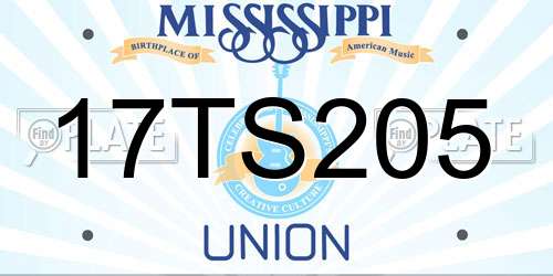 17TS205 Mississippi License Plate