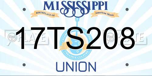 17TS208 Mississippi License Plate