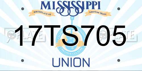 17TS705 Mississippi License Plate