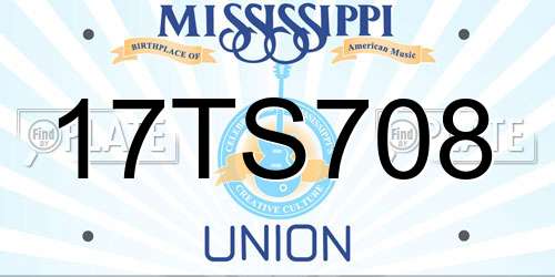17TS708 Mississippi License Plate
