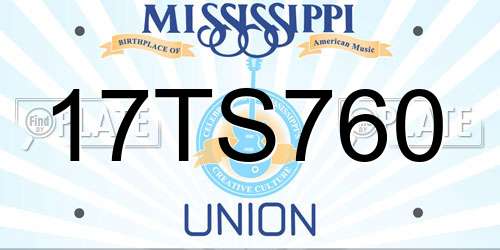 17TS760 Mississippi License Plate