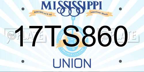 17TS860 Mississippi License Plate