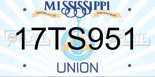 17TS951 Mississippi License Plate