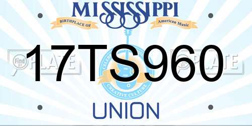 17TS960 Mississippi License Plate