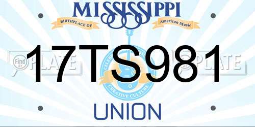 17TS981 Mississippi License Plate
