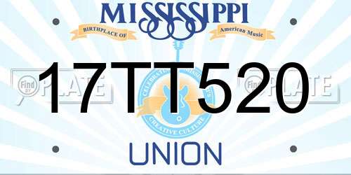 17TT520 Mississippi License Plate