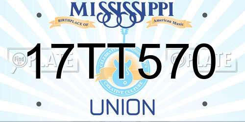 17TT570 Mississippi License Plate