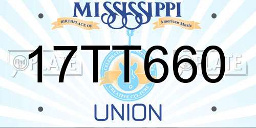 17TT660 Mississippi License Plate