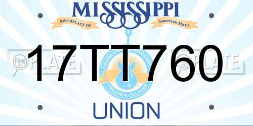 17TT760 Mississippi License Plate