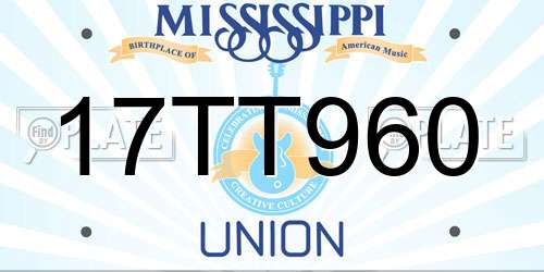 17TT960 Mississippi License Plate
