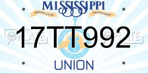 17TT992 Mississippi License Plate