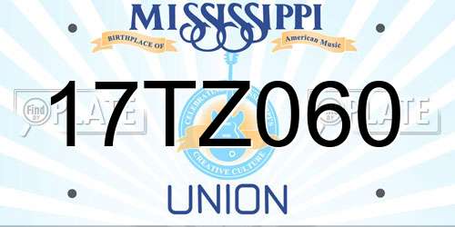 17TZ060 Mississippi License Plate