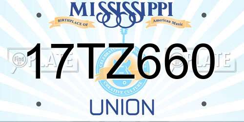 17TZ660 Mississippi License Plate
