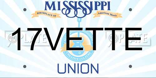 17VETTE Mississippi License Plate