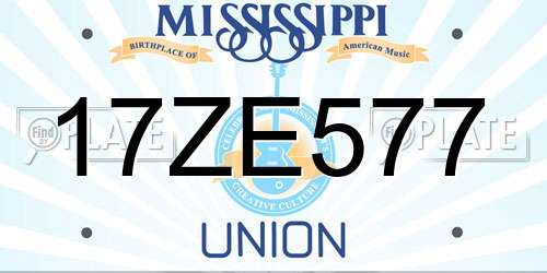 17ZE577 Mississippi License Plate