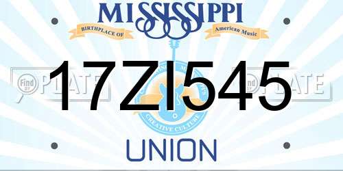 17ZI545 Mississippi License Plate
