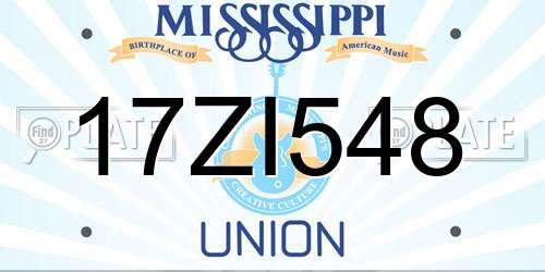 17ZI548 Mississippi License Plate
