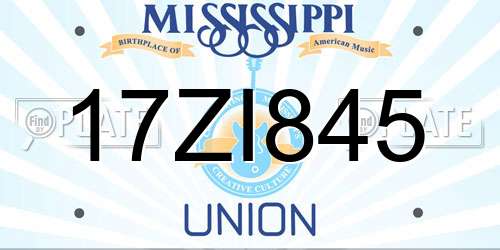 17ZI845 Mississippi License Plate