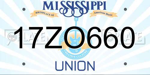 17ZO660 Mississippi License Plate