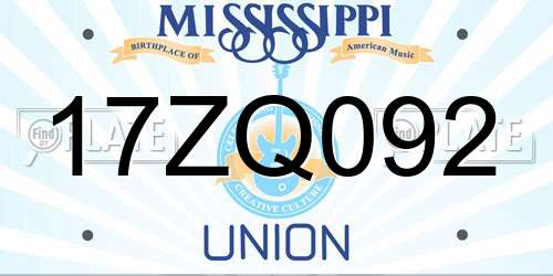 17ZQ092 Mississippi License Plate