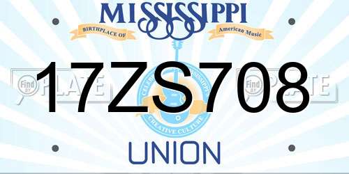 17ZS708 Mississippi License Plate