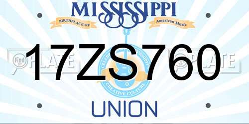 17ZS760 Mississippi License Plate