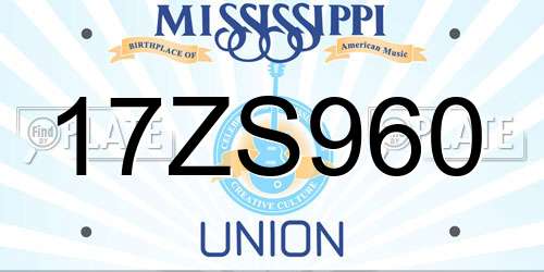 17ZS960 Mississippi License Plate