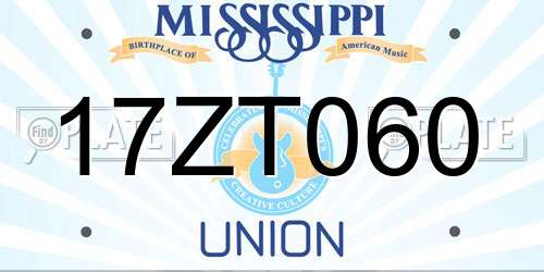 17ZT060 Mississippi License Plate