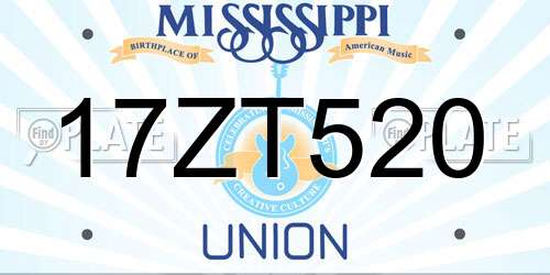 17ZT520 Mississippi License Plate