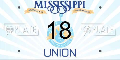 18 Mississippi License Plate