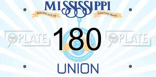 180 Mississippi License Plate