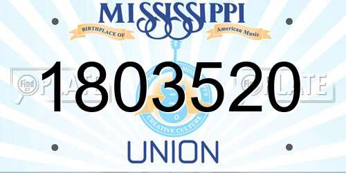 1803520 Mississippi License Plate