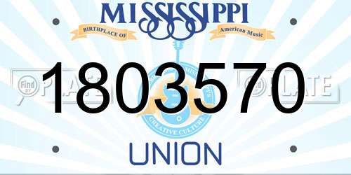 1803570 Mississippi License Plate