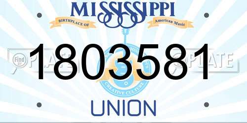 1803581 Mississippi License Plate