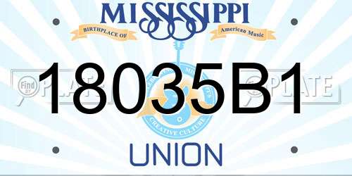 18035B1 Mississippi License Plate