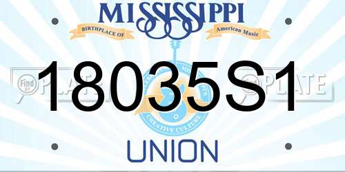18035S1 Mississippi License Plate