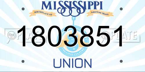 1803851 Mississippi License Plate
