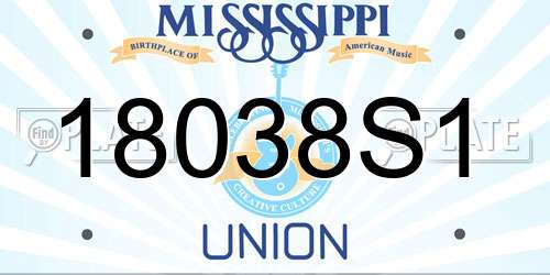18038S1 Mississippi License Plate