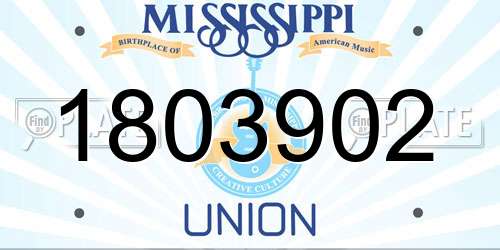 1803902 Mississippi License Plate