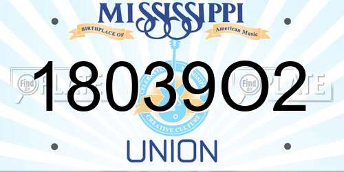 18039O2 Mississippi License Plate