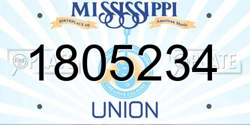 1805234 Mississippi License Plate