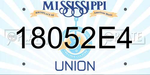 18052E4 Mississippi License Plate