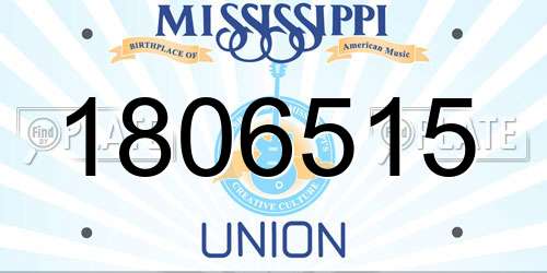 1806515 Mississippi License Plate