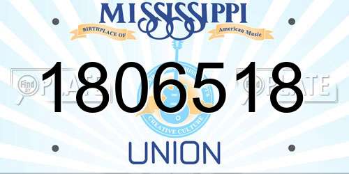 1806518 Mississippi License Plate
