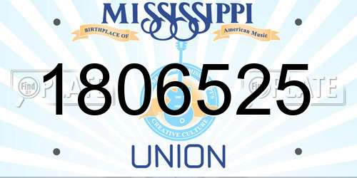 1806525 Mississippi License Plate