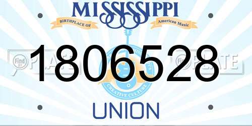 1806528 Mississippi License Plate