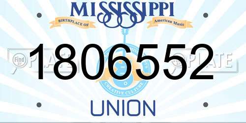 1806552 Mississippi License Plate