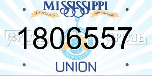 1806557 Mississippi License Plate