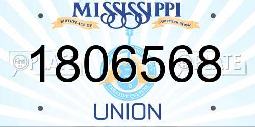 1806568 Mississippi License Plate