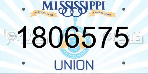 1806575 Mississippi License Plate